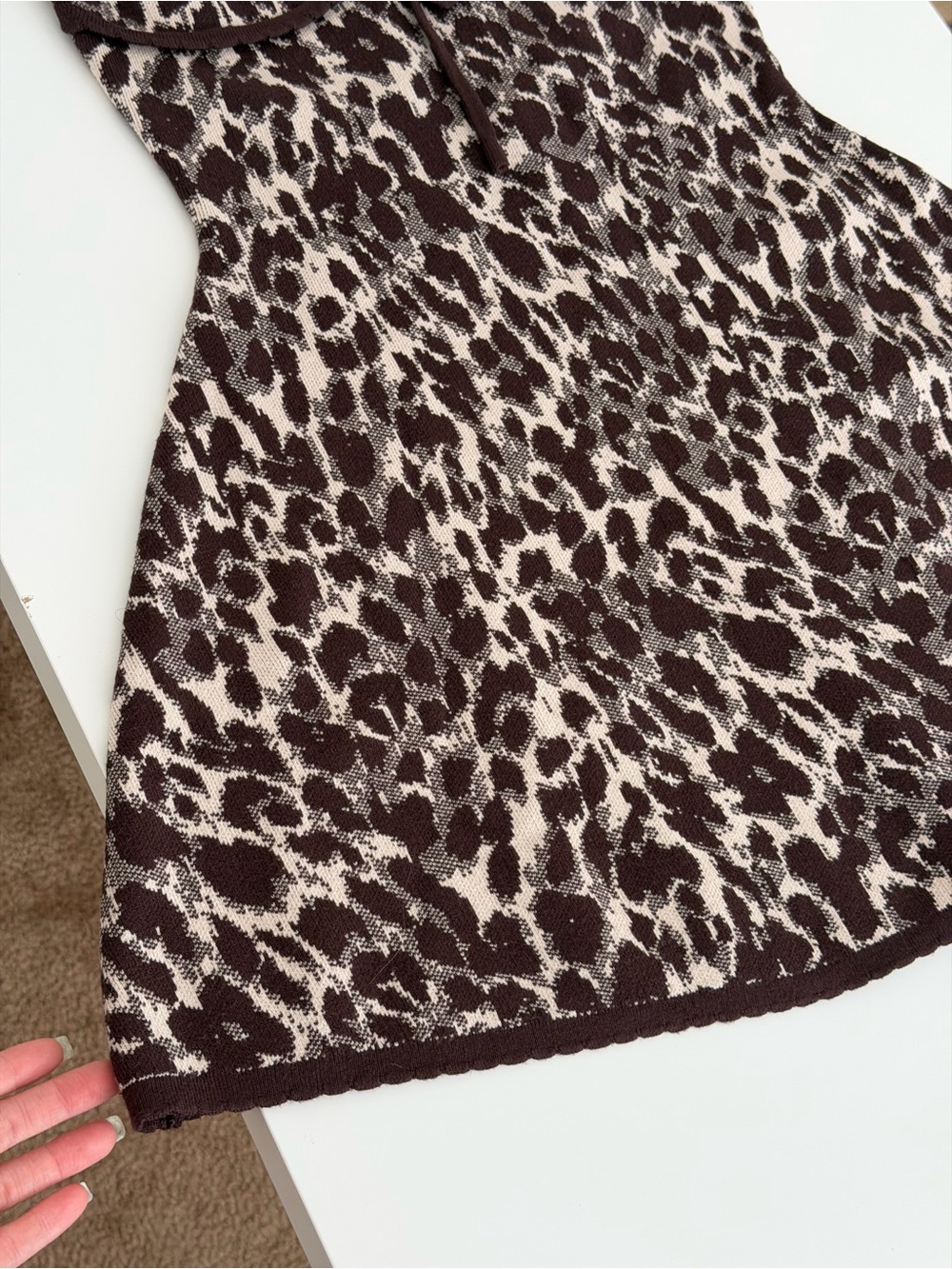 Cider Leopard-Print Mini Dress in Brown and Cream - Picture 5 of 7